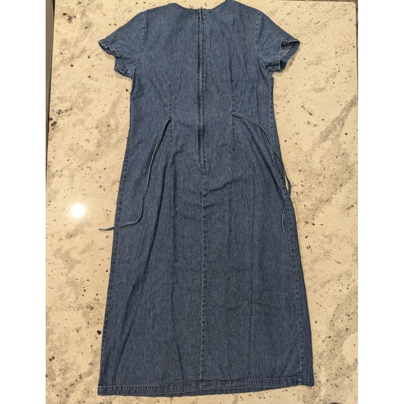 Bobbie‎ Brooks Vtg 90's Sunflower Denim Maxi Dress Cottagecore Hippie Bohemian - Picture 4 of 9